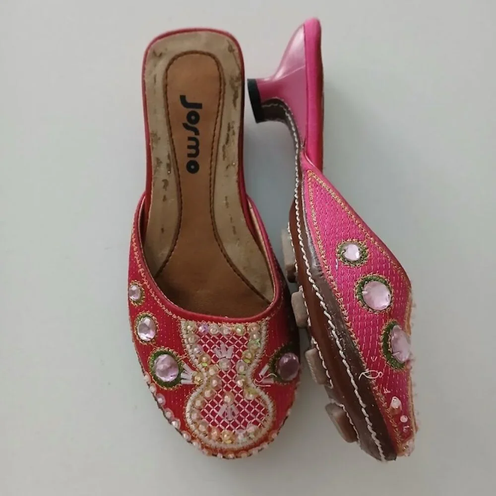 Fabuous Pink Jeweled Little Girl Mules by Josmo